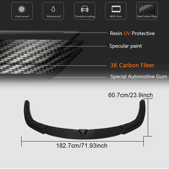 Накладка на передній бампер Lip (для F91/F92/F93 M8, Карбон) для BMW 8 cерія G14/G15/G16 2018- рр | Зображення 8