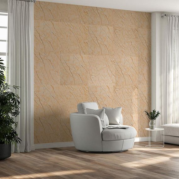 Декоративна ПВХ плита бежевий мармур 600*600*3mm (S) SW-00001618 | Зображення 5