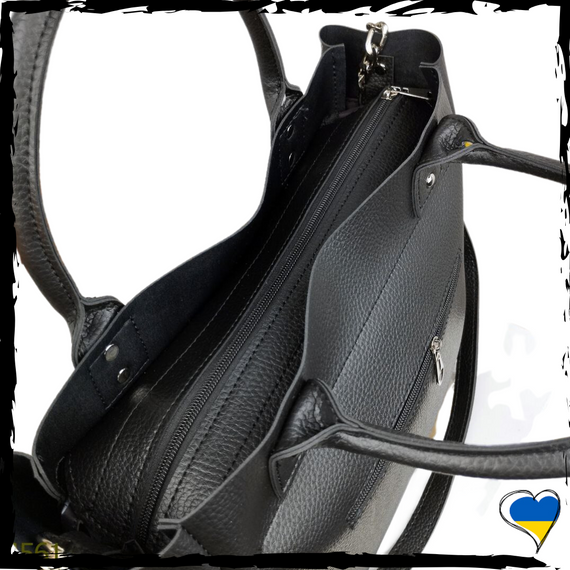 Женская сумка с экокожи. Качественная, вместительная. Сумка черная, бежевая | Зображення 4