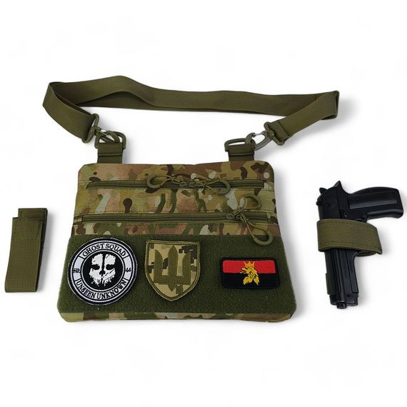 Сумка-кобура наплічна з липучкою для шевронів, з кордури, мультикам