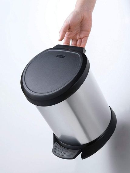 Контейнер для сміття з педаллю Curver (Курвер) Deco bin 5 л (02160) Сріблястий | Зображення 1