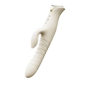 Смарт пульсатор-кролик з вібрацією Zalo Mose 2 Ivory White, підігрів до 42 °C, кристал Swarovski Sex Aura