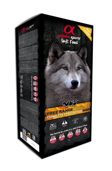 Корм Alpha Spirit Poultry напіввологий з м'ясом птиці для дорослих собак усіх порід 9 кг