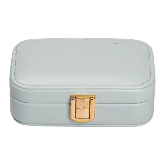 Шкатулка для украшений из эко кожи 12×7.5×4 см с застежкой органайзер для ювелирных изделий HP-5-34GR | Зображення 3