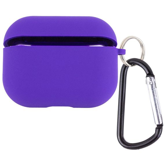 Силіконовий футляр з мікрофіброю для навушників Airpods 4 / 5 Фіолетовий / Ultra Violet