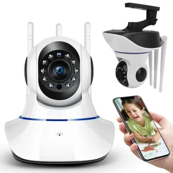 Беспроводная поворотная камера WIFI IP360 Elite Lux EL-Q5 на 5 антенн с датчиком движения и ночным видением