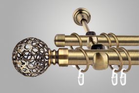 Карниз для штор дворядний металевий 19 мм, Савона Антик 200 див.