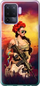 Чехол на Oppo Reno5 Lite Украинка с оружием "5316u-2312-17620"