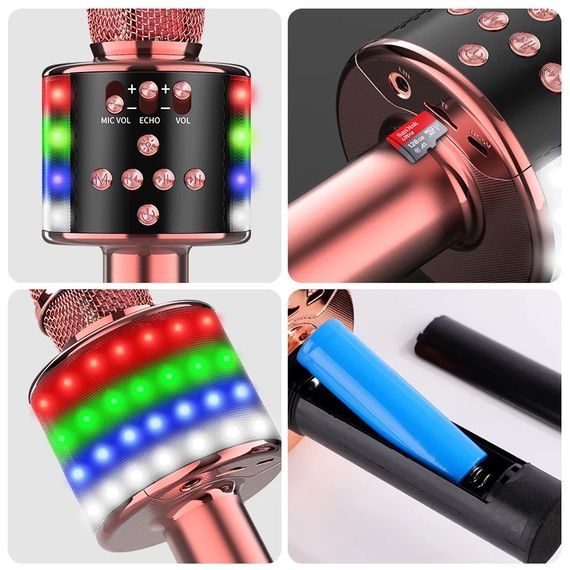 Караоке Микрофон D168 Розовое Золото | Зображення 4