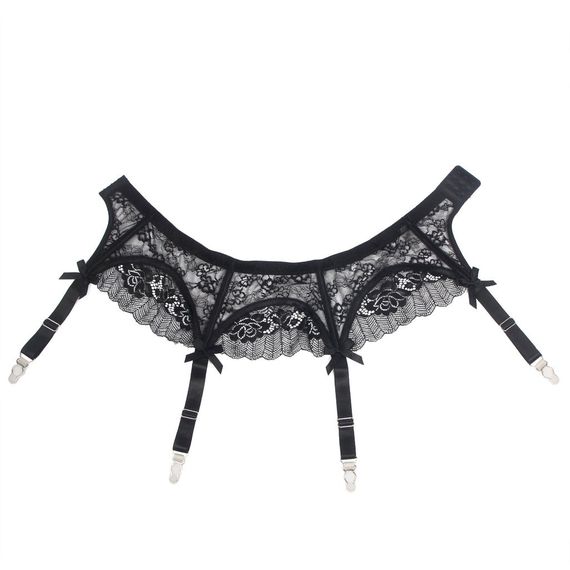 Комплект кружевной пояс для чулок с трусиками StarNight, чёрный, L sexstyle | Зображення 4