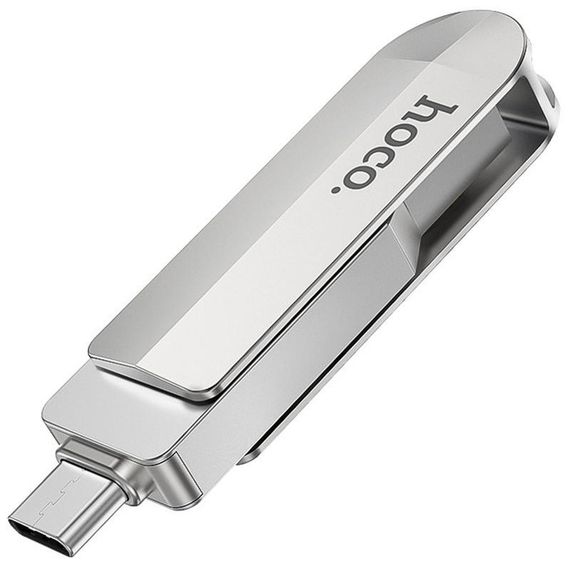 Флеш-накопичувач Hoco UD10 Metal Flash 2in1 (16GB, USB 3.0/Type-C, сірий) | Зображення 2
