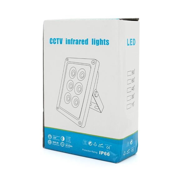 ІЧ-прожектор LW6-50IR006-12. 12V, 24W, 6LED, IP66, 850Нм, кут огляду 120 ° | Зображення 1