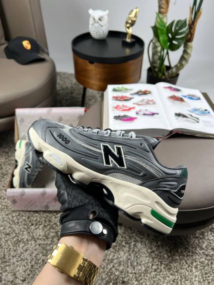 Мужские кроссовки New 1000 Grey White Green весна / літо / осінь A3628 45 28,5-29 см