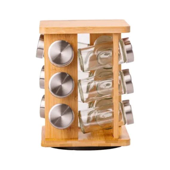 Набор для специй на деревянной подставке 12 предметов по 100 мл HP531B6612Z | Зображення 1