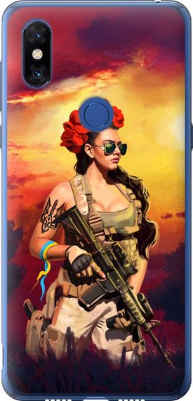 Чехол на Xiaomi Mi Mix 3 Украинка с оружием "5316u-1599-17620"
