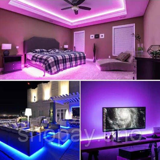 Світлодіодна стрічка SMD 5050 RGB LED 5 м IP65 з bluetooth контролем. підключення 220V | Зображення 6