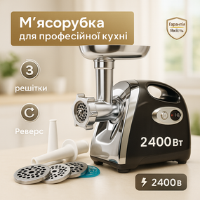 Бытовая мясорубка с насадками Domotec, Мясорубка-шинковка-терка, Хорошая Электрическая мясорубка ZU-23