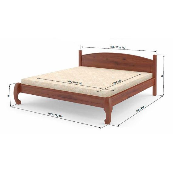 Двоспальне дерев'яне ліжко Mebigrand Мангеттен Н Вільха 140х190 см (MBG-3396) | Зображення 2