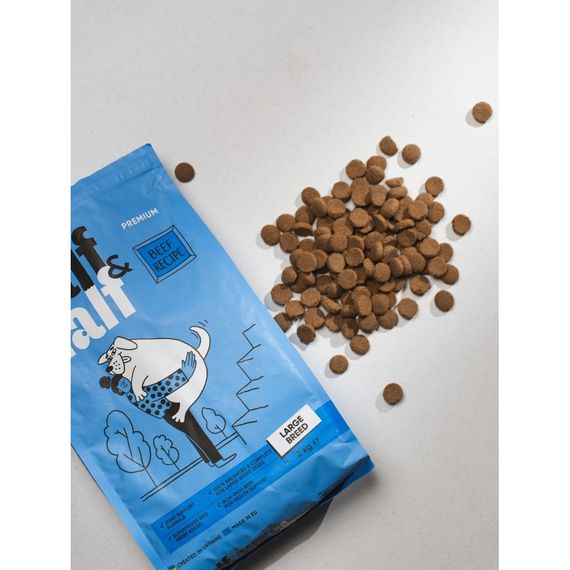 Корм сухий HalfHalf для дорослих собак великих порід із яловичиною 2 кг | Зображення 3