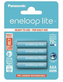 Аккумулятор Panasonic Eneloop Lite AAA 550 4BP mAH NI-MH (BK-4LCCE/4BE)