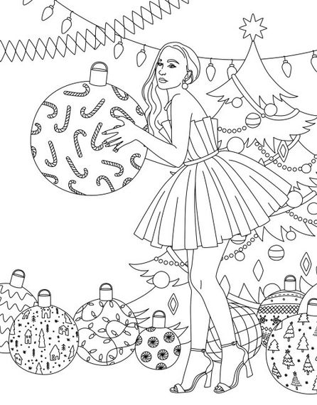 Розмальовка. Girls Fashion Christmas Z101125У Жорж 18*23см (9786178287023) | Зображення 2