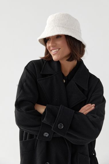 Жіноча панама з екохутра - молочний цвет, S (є розміри)