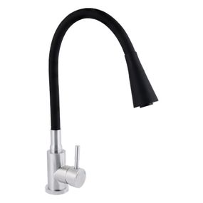 Смеситель для кухни Lidz Aria 015F31 с гибким изливом (k35) LDARI015F31BNK31872 Black / Nickel