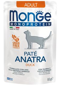 Корм Monge Cat Wet Monoprotein Anatra вологий з качкою для дорослих котів 85 гр