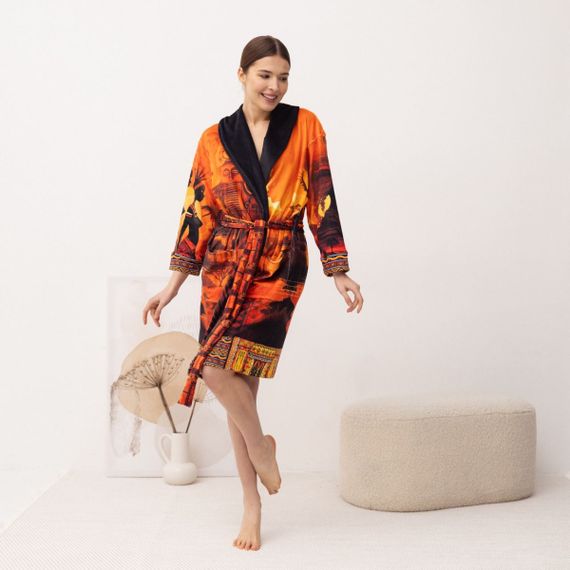 Халат жіночий з плюшевого велюру ексклюзивний Africa 18127 L-XL | Зображення 1