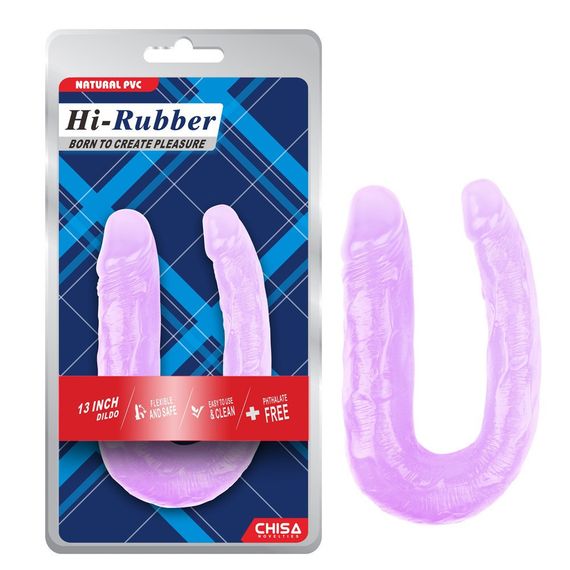 Фалоімітатор подвійний Chisa Hi-Rubber 13 Inch Dildo, фіолетовий Sex Aura | Зображення 1