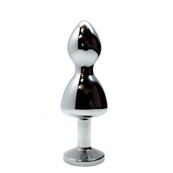 Металева анальна пробка Wooomy Lollypop Double Ball Metal Plug Blue M діаметр 3,1 см, довжина 9,4 см | Зображення 1