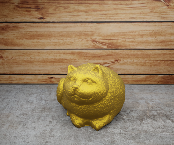 Статуэтка  толстый кот (Fat Cat) 100, Золотистый | Зображення 1