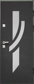 Входная дверь Теплосталь ТС45 сталь (Нст35 RAL9005) (Н14 антрацит) (Р6) (86*205П)