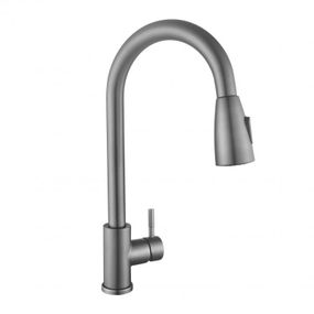 Смеситель для кухни Lidz Aria 015FL (k35) с выдвижным изливом LDARI015FLGRP49560 Graphite