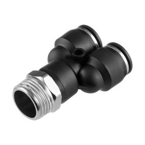 З'єднання цангове Y-подібне для поліуретанових та ін. шлангів 12*12 мм, 1/2" нар. Різьба INTERTOOL PT-23891