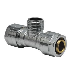 Трійник для металопластикової труби Raftec ЗЗ 20x1/2x20 TN-200120