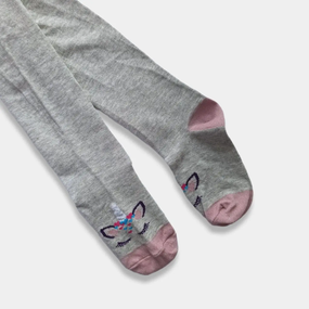 Дитячі колготи для дівчинки з принтом "ЄДИНОРОЖКИ" Twinsocks р. 86-92 сірий