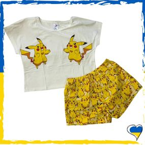 Жіноча піжама топ і шорти Пікачу S, M, L, XL