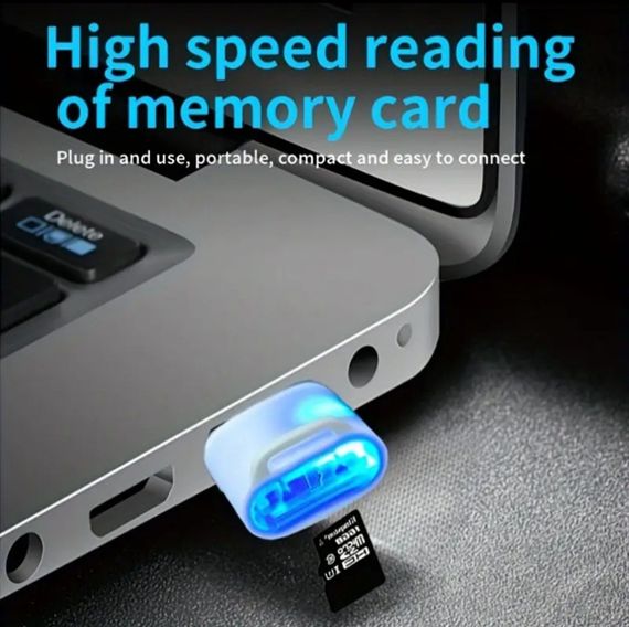 Компактный, высокоскоростной кардридер Type-C → MicroSD/TF. Белый | Зображення 2