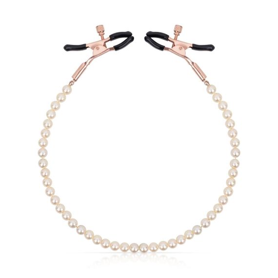 Затискачі для сосків з перлинним ланцюжком Rosy Gold - Nipple Clamps Pearls | Зображення 4