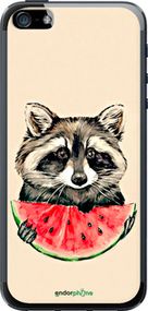 Чохол на iPhone 5s Єнотик з кавуном "4605t-21-2448"