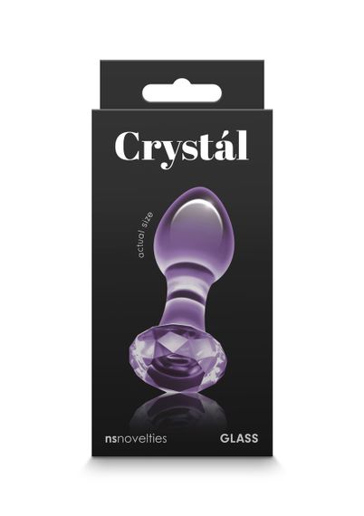 Анальна скляна пробка NS Novelties Crystal, фіолетова Sex Aura | Зображення 2