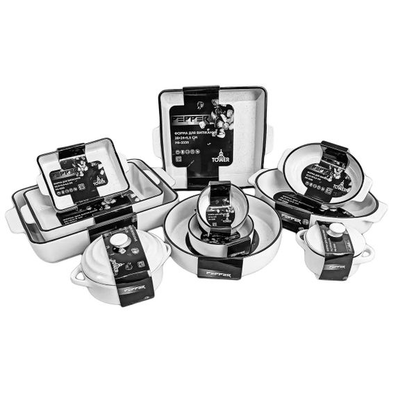 Форма для выпечки прямоугольная Pepper Tower PR-3331 37x24x6.7 см белая | Зображення 8