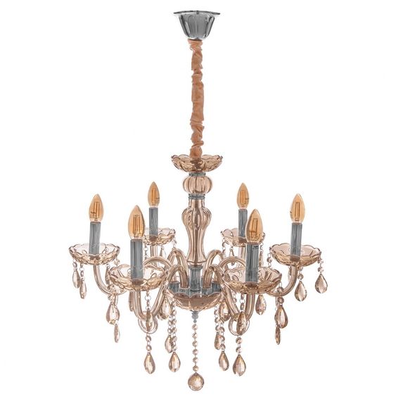 Люстра свеча подвесная хрустальная E14 40W CH (BCL-684S/6)