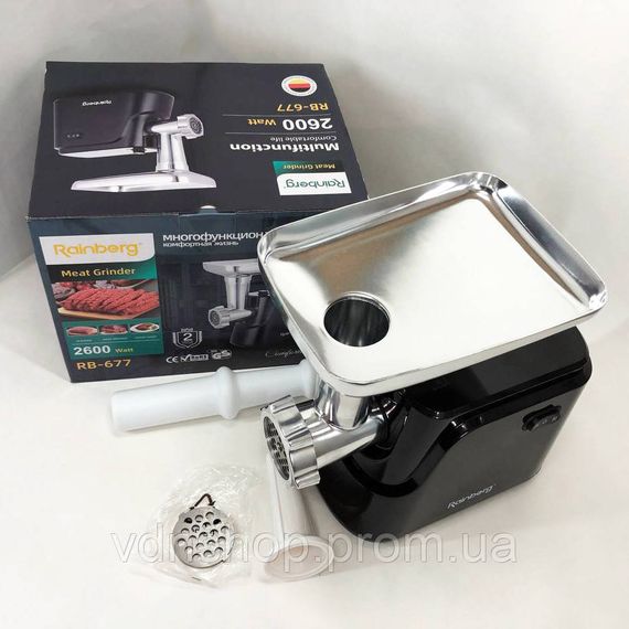 М'ясорубка-шатковка-терка Rainberg, Електром'ясорубки з металевими шестернями, М'ясорубка велика EF-18 | Зображення 3