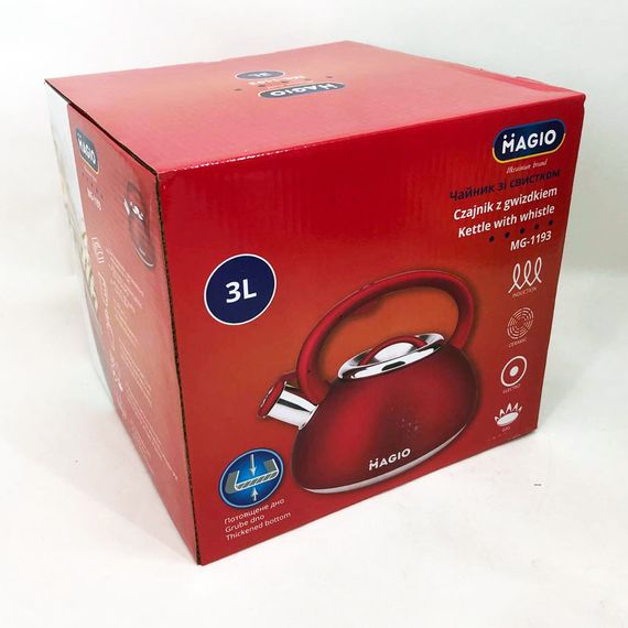 Чайник на плиту Magio MG-1193, Чайник из нержавейки, Качественный NW-965 металлический чайник | Зображення 4