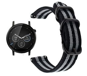 Нейлоновий ремінець Primo Traveller для годинника Motorola Moto 360 2nd gen (46mm) - Black&Grey