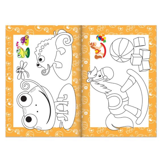 Книжка розмальовка "Картинки для малят" РМ-48-39 с цветными подсказками | Зображення 1