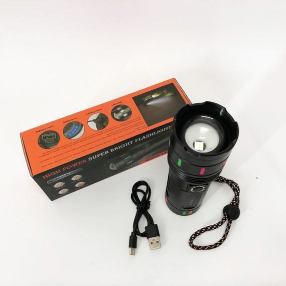 Фонарик военный 701-PM10-TG, Портативный светодиодный фонарь с USB-зарядкой, Оригинальный ручной фонарь OM-71 | Зображення 3