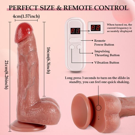 Реалістичний вібратор з фрикціями RealFeel Remote Master, з пультом ДУ Sex Aura | Зображення 5
